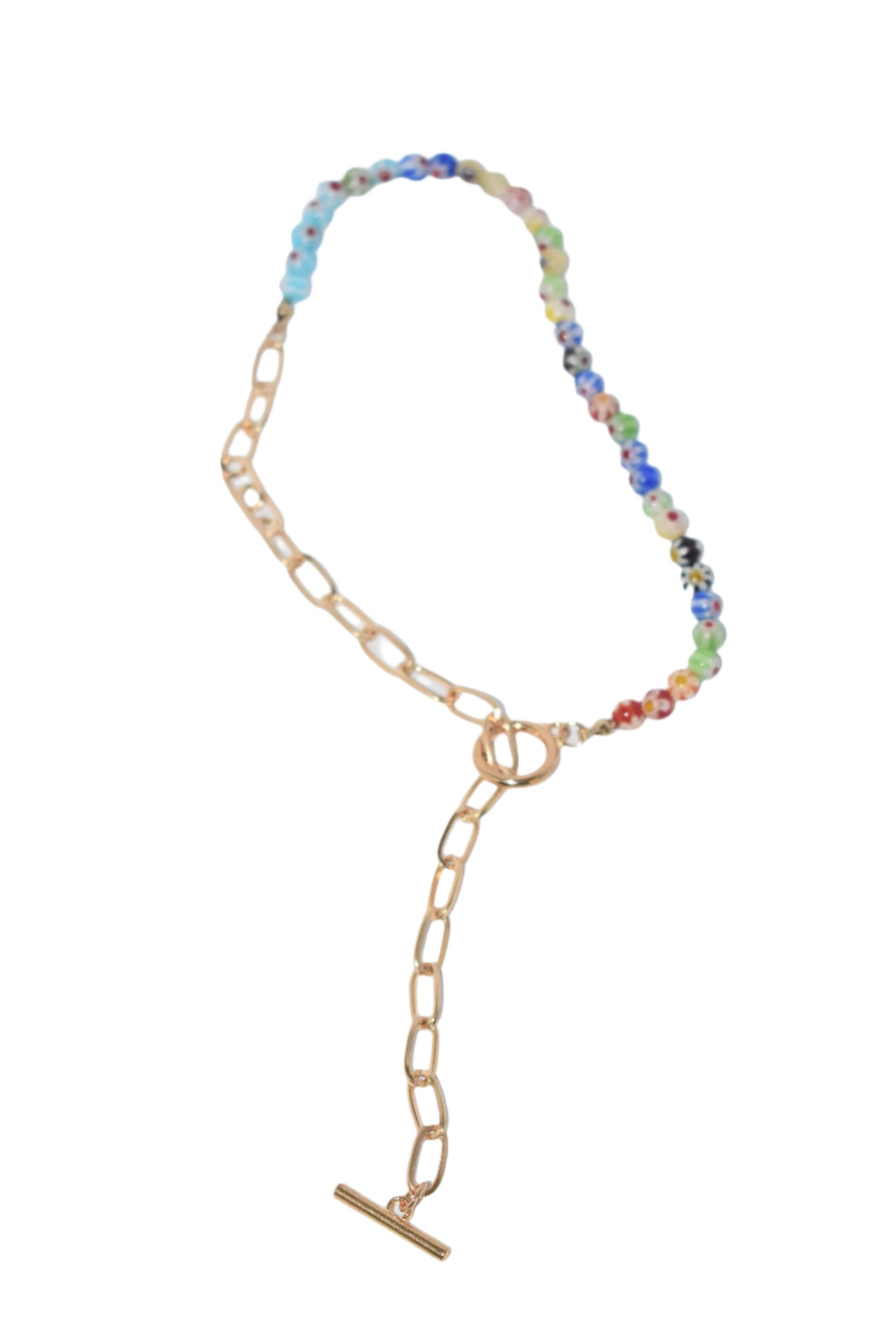 Colorful Glass Bead Toggle Choker