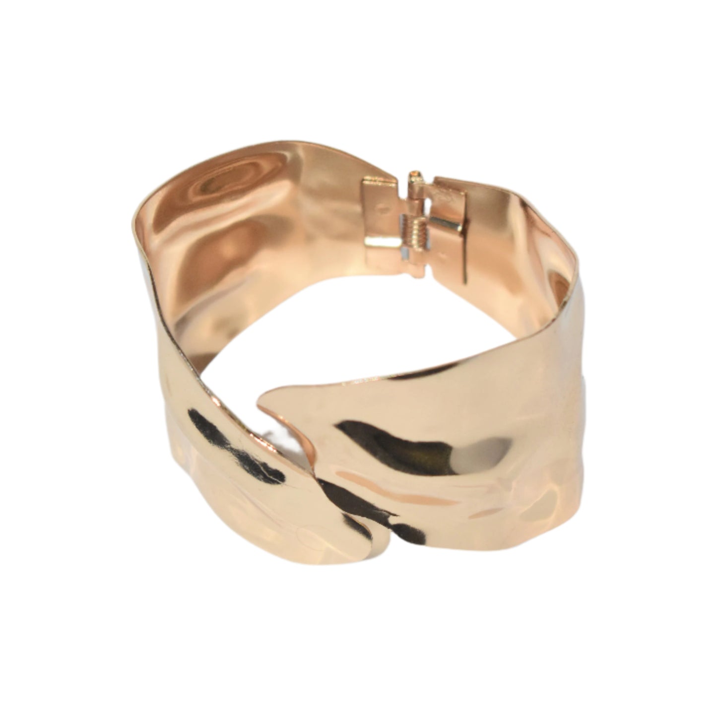 Cross Open Cuff Bangle | Golden