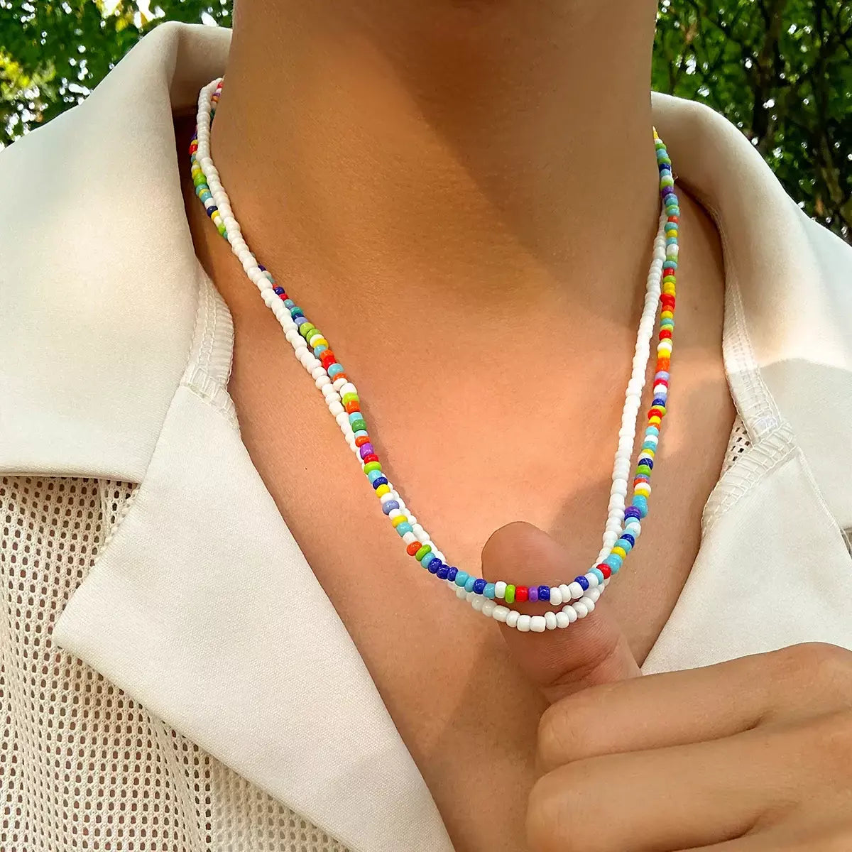 Boho Colorful Beaded Choker Set