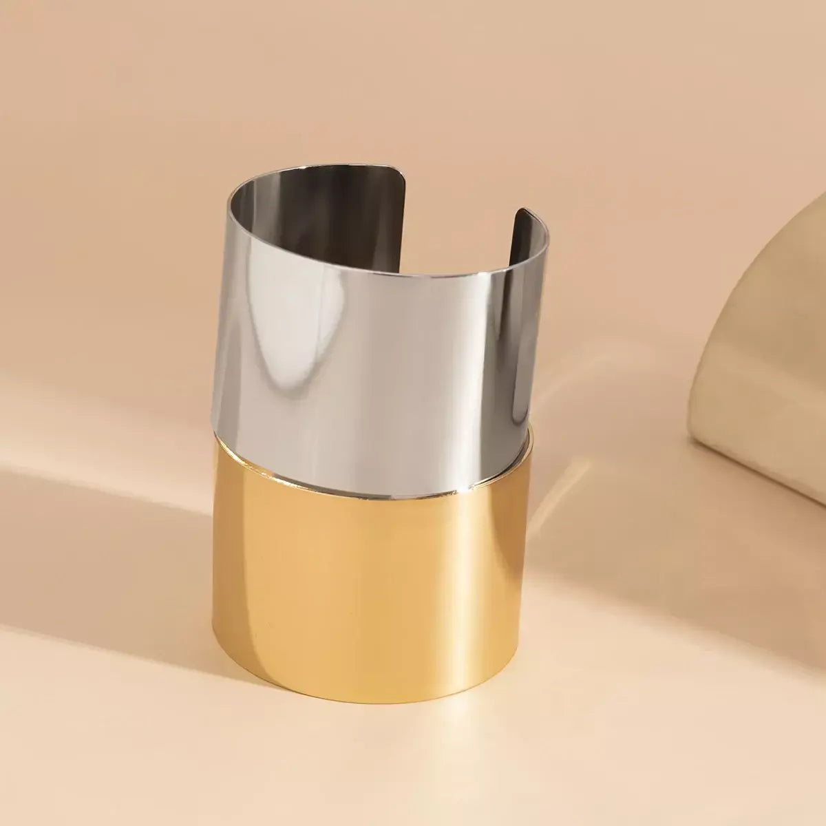 Glossy Metal Cuff | Silver & Golden