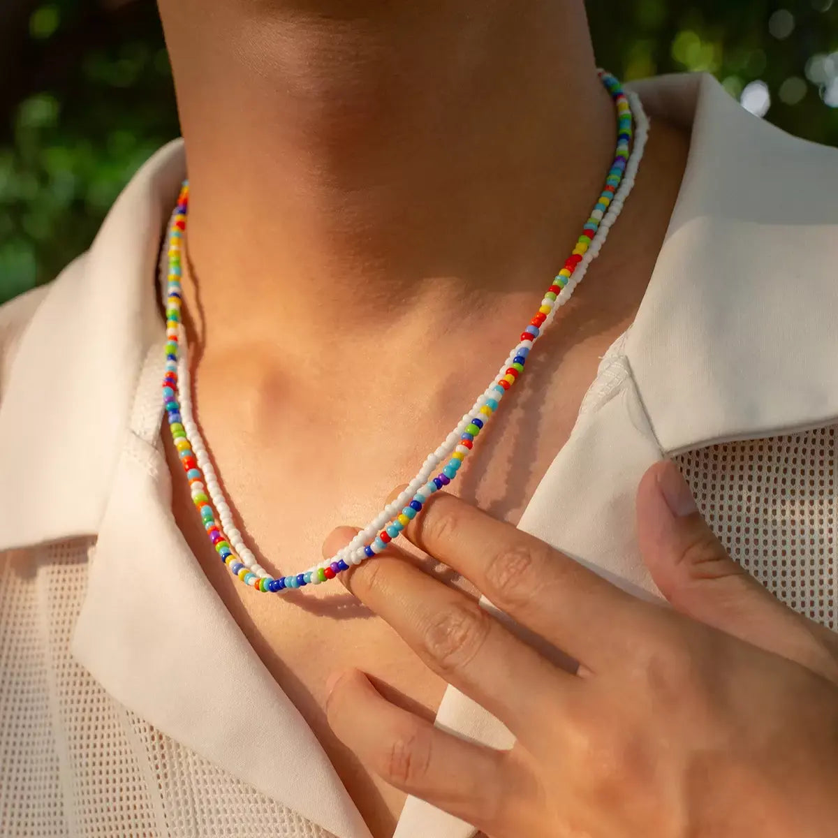 Boho Colorful Beaded Choker Set