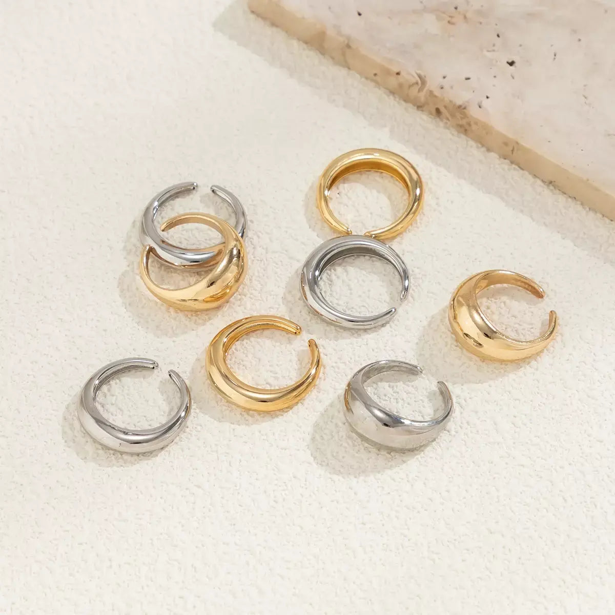 8-Piece Creative Water Drop Ring Set – Geometric Adjustable Rings