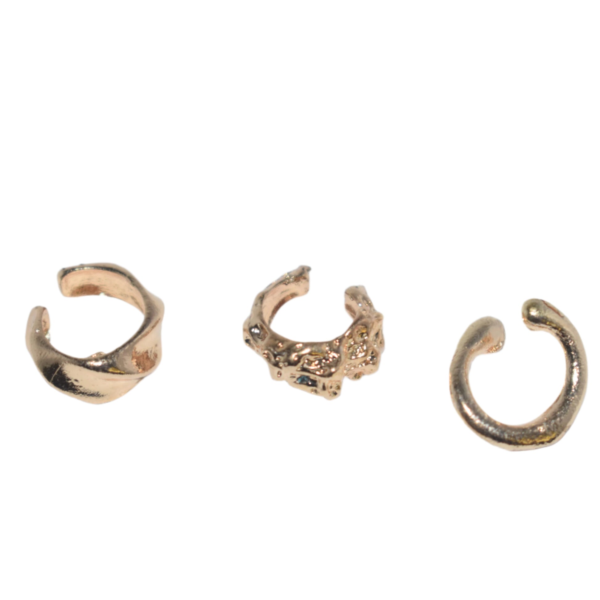 Three-piece vintage clip-on ear cuff set for women, non-piercing design.
Close-up of vintage-inspired non-piercing ear cuffs with delicate detailing.
Woman wearing trendy, non-piercing clip-on ear cuffs in a stylish arrangement.
Side view of the clip-on ear cuff set showcasing vintage and creative design.
Non-piercing ear cuff jewelry set displayed on a jewelry stand, ideal for gifting.