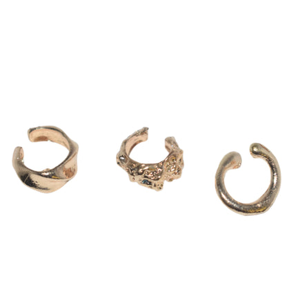 Three-piece vintage clip-on ear cuff set for women, non-piercing design.
Close-up of vintage-inspired non-piercing ear cuffs with delicate detailing.
Woman wearing trendy, non-piercing clip-on ear cuffs in a stylish arrangement.
Side view of the clip-on ear cuff set showcasing vintage and creative design.
Non-piercing ear cuff jewelry set displayed on a jewelry stand, ideal for gifting.