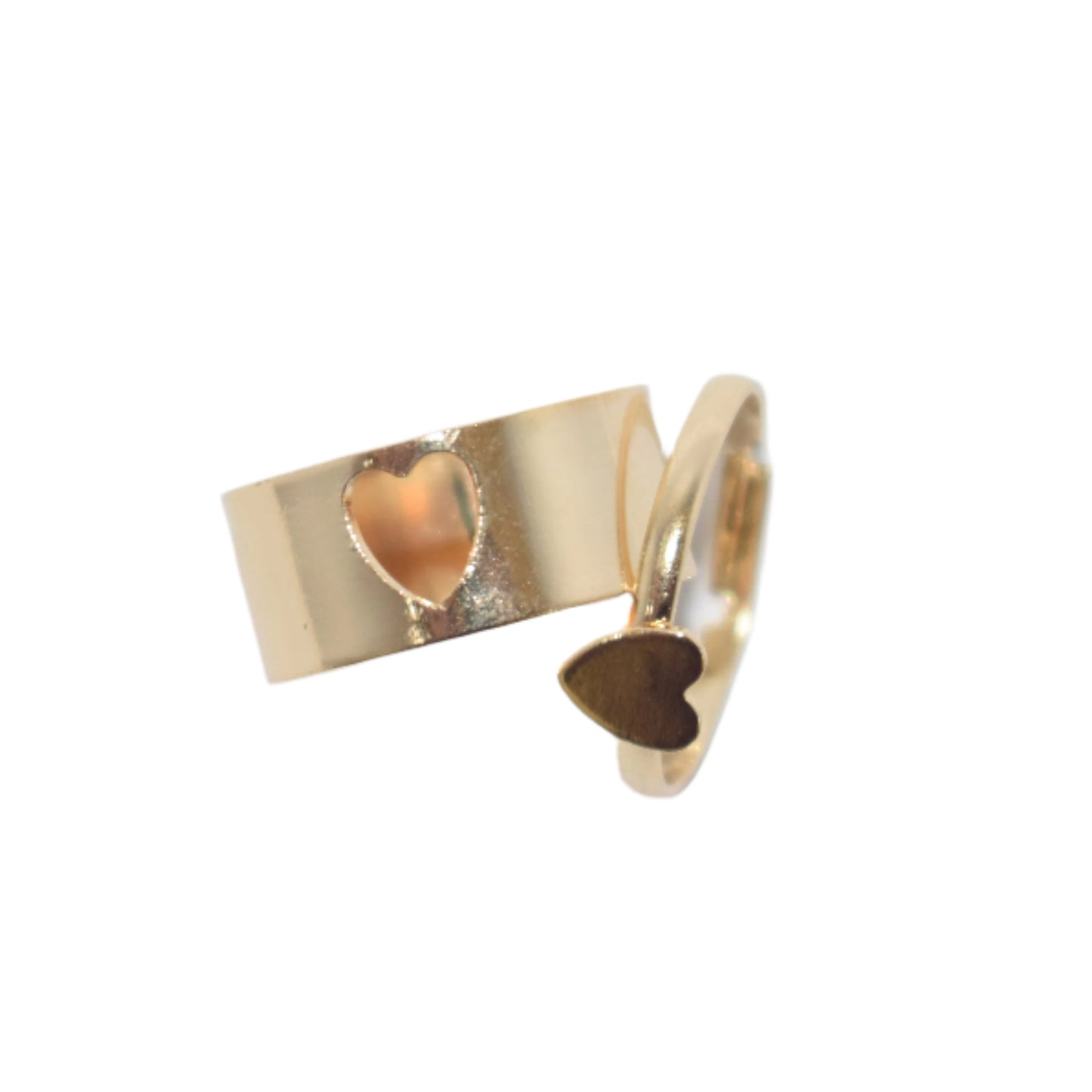 Adjustable Heart Shape Couple Ring Set | Golden