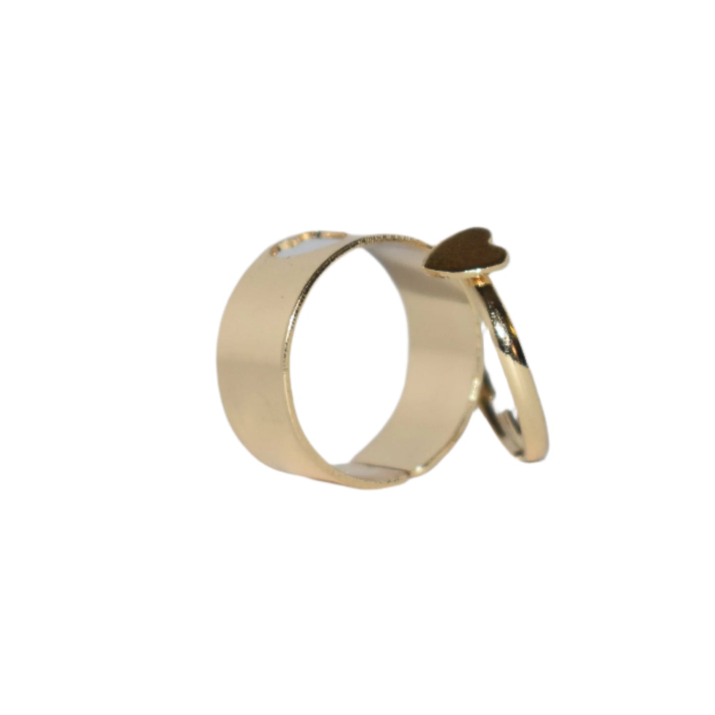 Adjustable Heart Shape Couple Ring Set | Golden
