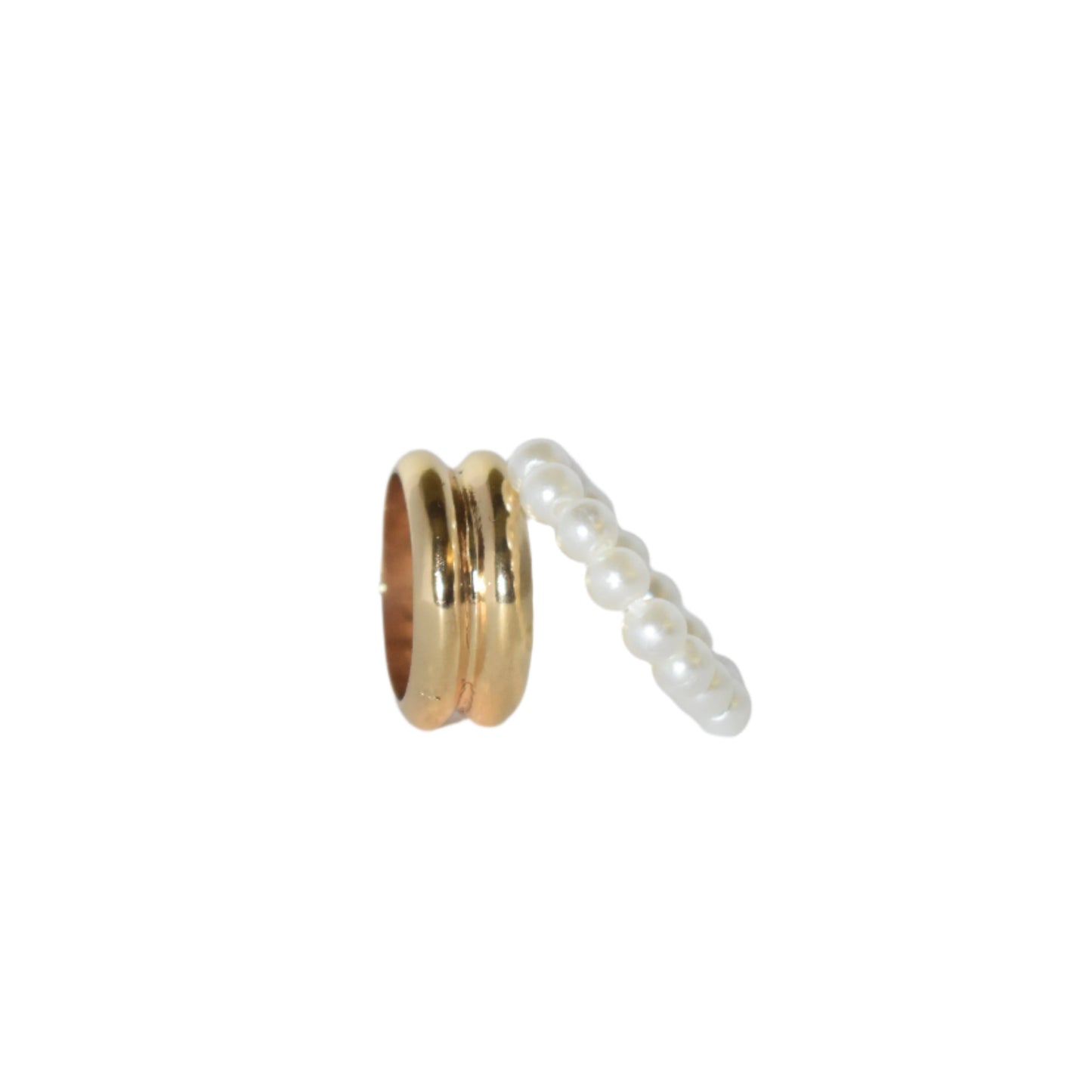 Geometric Pearl Double-Layer Ring Set | Alloy Jewelry