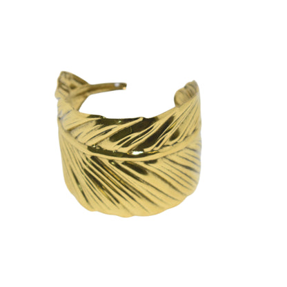 Vintage Feather Wide Cuff Bracelet
