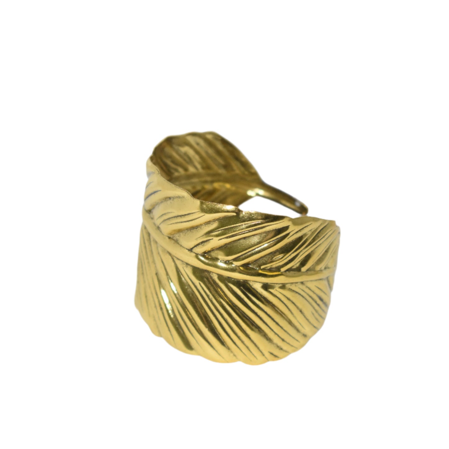 Vintage Feather Wide Cuff Bracelet
