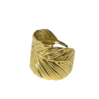 Vintage Feather Wide Cuff Bracelet