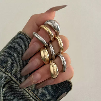 8-Piece Creative Water Drop Ring Set – Geometric Adjustable Rings