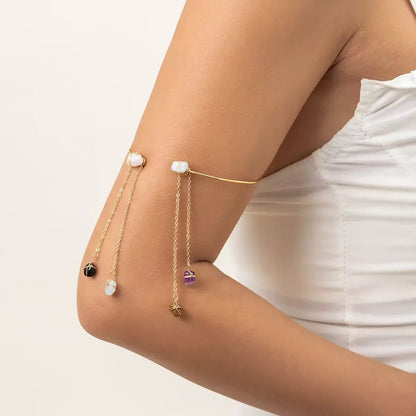 Pastoral Tassel Arm Bracelet | Open Arm Chain Ring