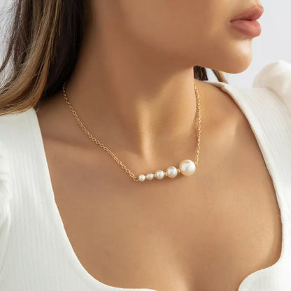 Ascending Pearl Beaded Necklace