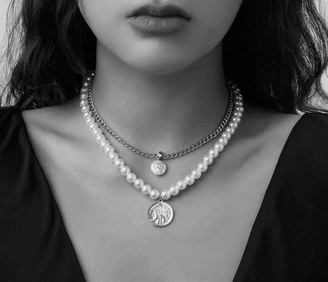 Pearl & Coin Layered Necklace