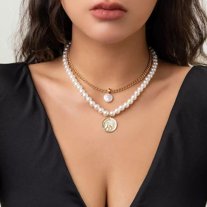 Pearl & Coin Layered Necklace