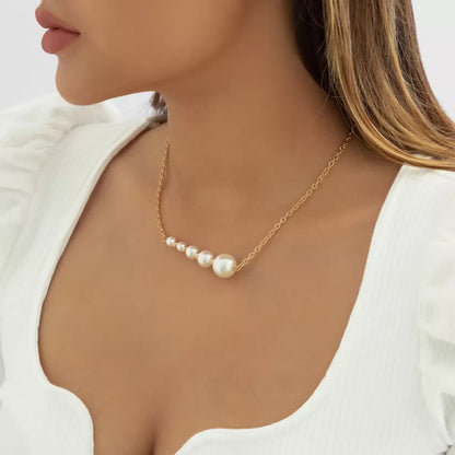 Ascending Pearl Beaded Necklace
