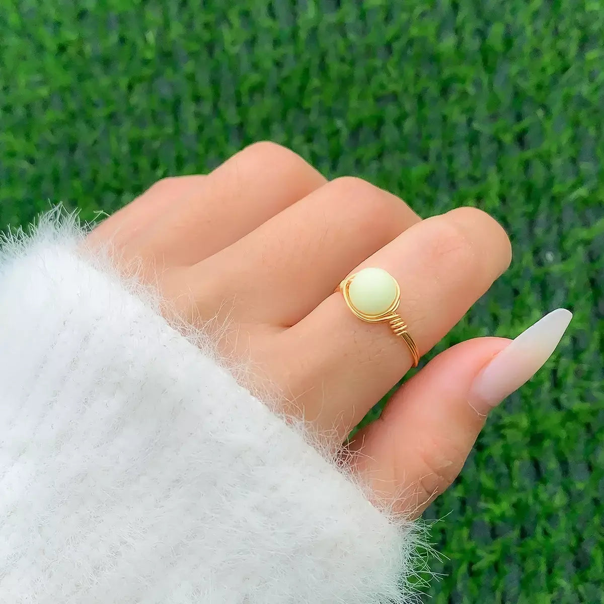 Luminous Bead Retro Ring