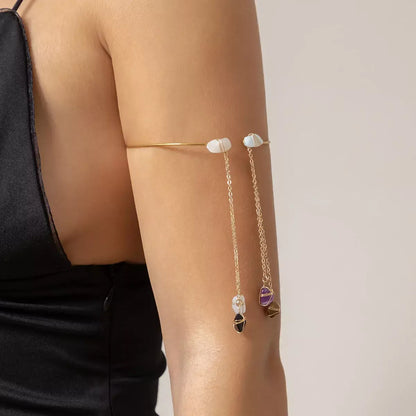 Pastoral Tassel Arm Bracelet | Open Arm Chain Ring