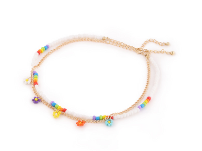 Multi Color Double Layer Beads Necklace