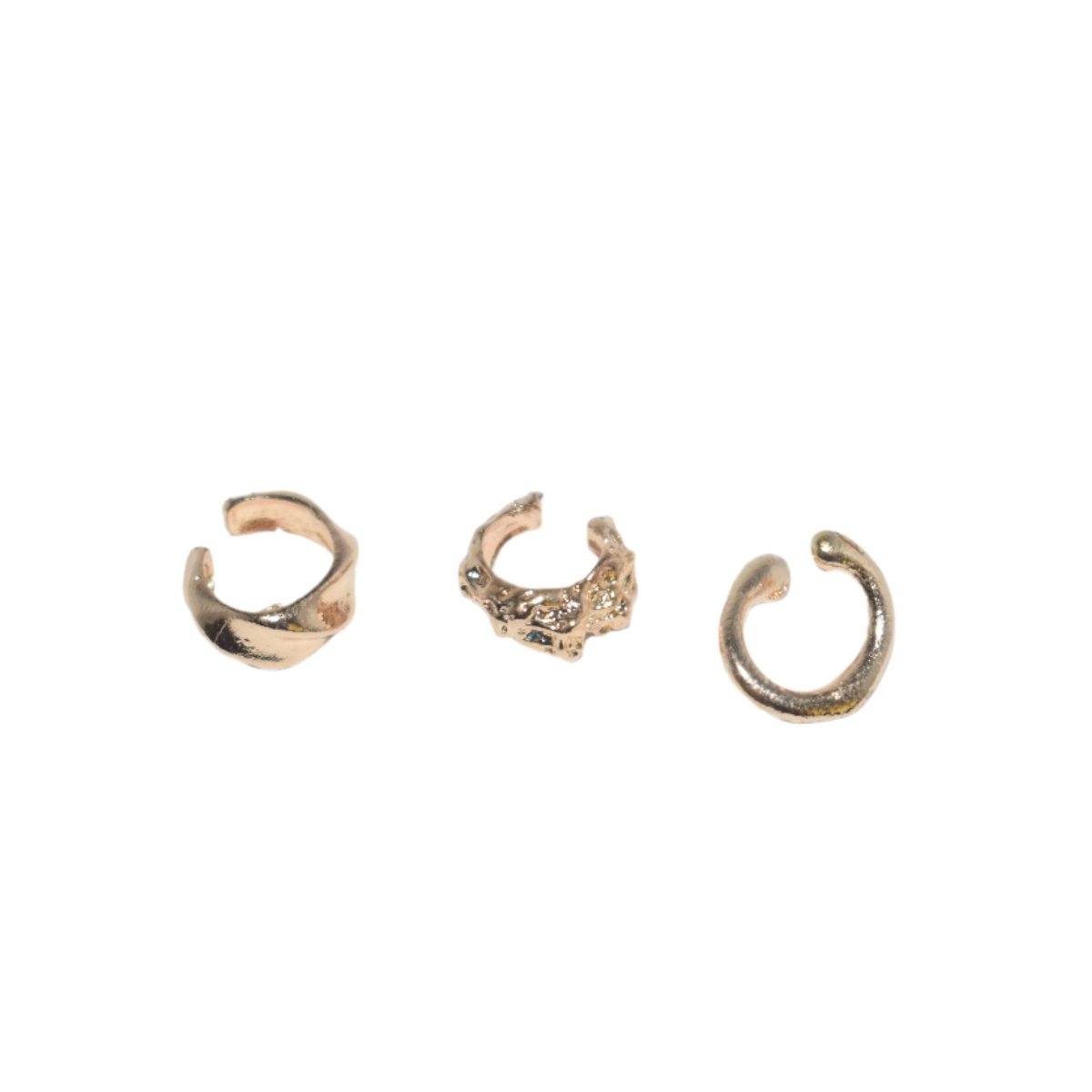 Three-piece vintage clip-on ear cuff set for women, non-piercing design.
Close-up of vintage-inspired non-piercing ear cuffs with delicate detailing.
Woman wearing trendy, non-piercing clip-on ear cuffs in a stylish arrangement.
Side view of the clip-on ear cuff set showcasing vintage and creative design.
Non-piercing ear cuff jewelry set displayed on a jewelry stand, ideal for gifting.
