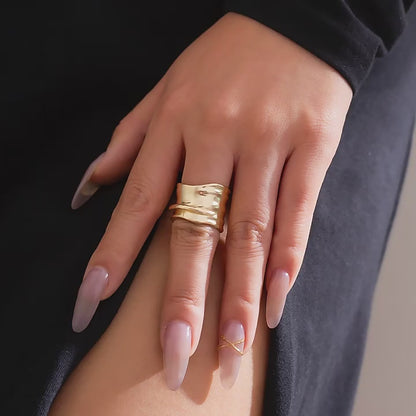 Retro C-Shaped Adjustable Ring | Golden