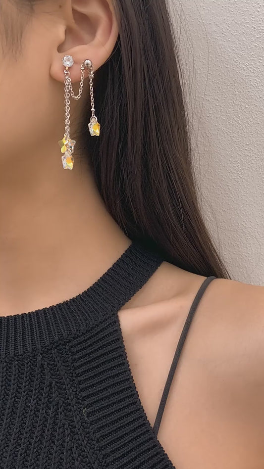Crystal Zircon Tassel Earrings