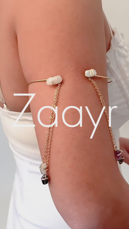 Pastoral Tassel Arm Bracelet | Open Arm Chain Ring
