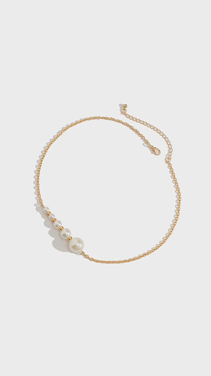 Ascending Pearl Beaded Necklace